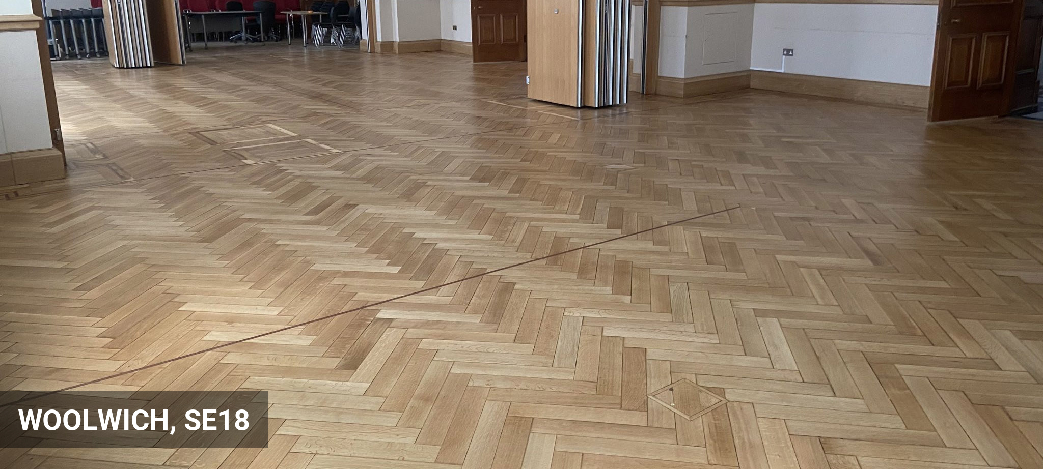 Woolwich Town Hall Parquet Flooring Restoration in Woolwich, SE18