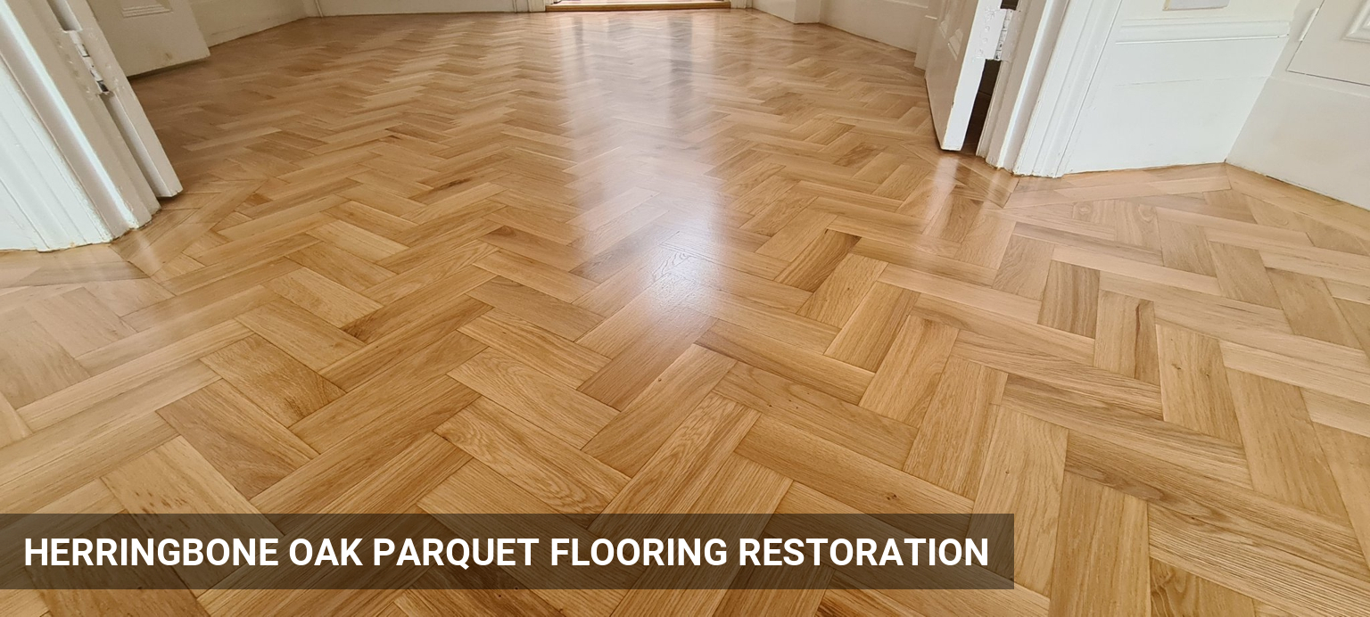 Classic Herringbone Oak Parquet Flooring Restoration in Wandsworth, SW18