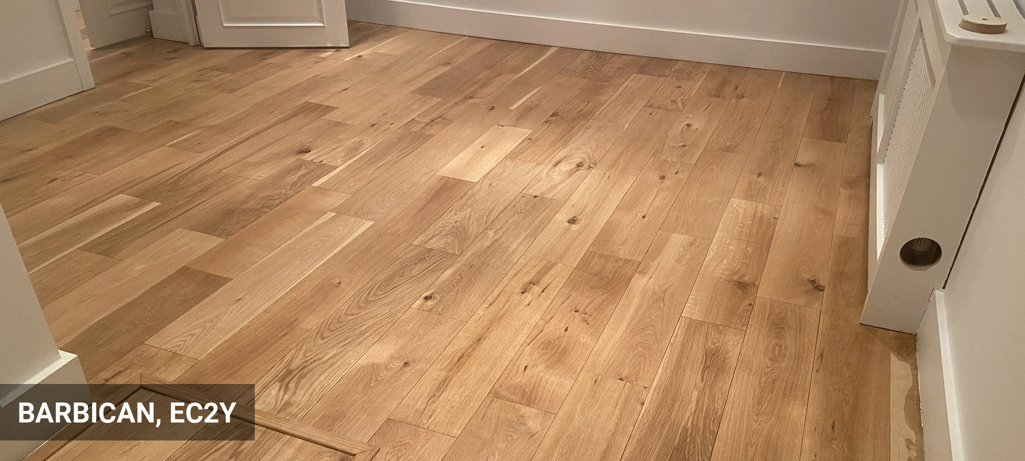 Floor Sanding & Sealing of Solid Oak Flooring & Staircase in Barbican, EC2Y