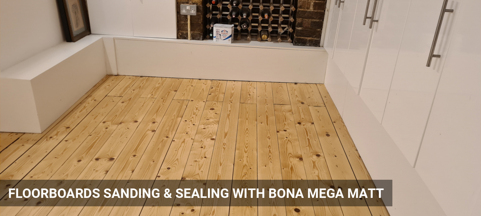 Floorboards Sanding & Sealing with Bona Mega Matt in Shoreditch, E1, E2, EC2A