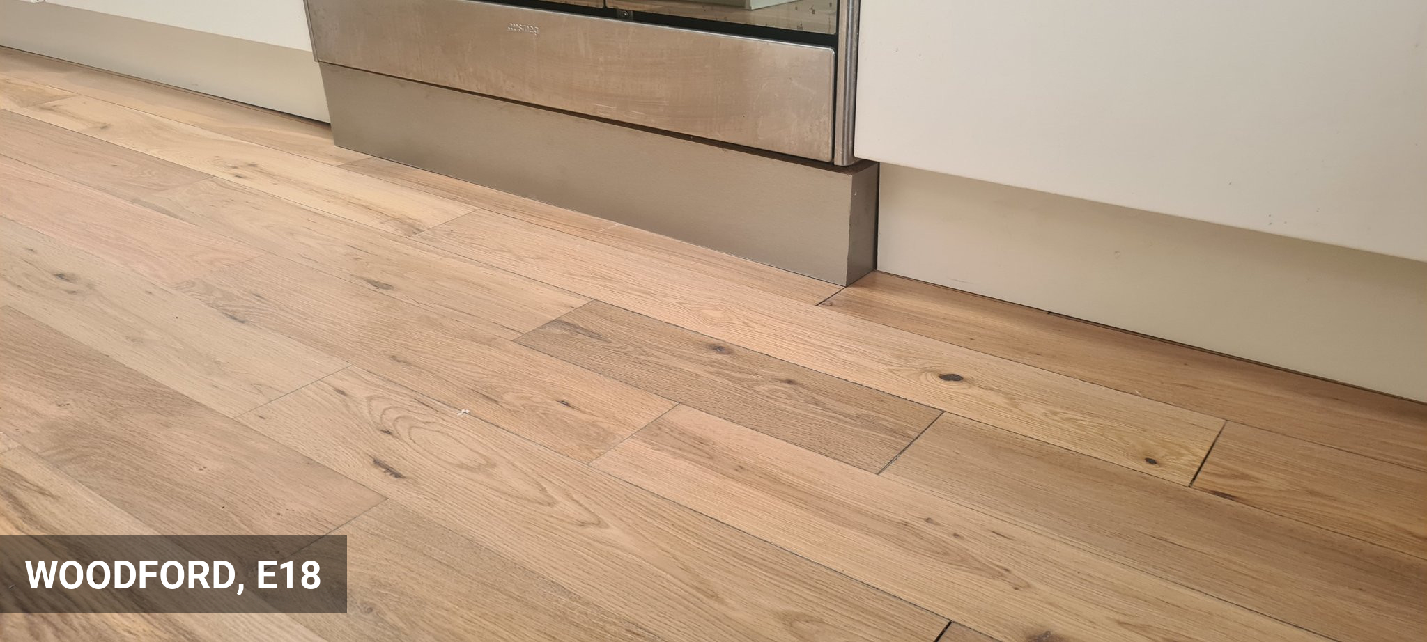 Sanding & Finishing Rustic Solid Oak Flooring in Nordic Tone in Woodford