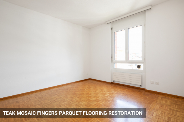 Teak Mosaic Fingers Parquet Flooring Restoration in Barnet, EN5, EN4