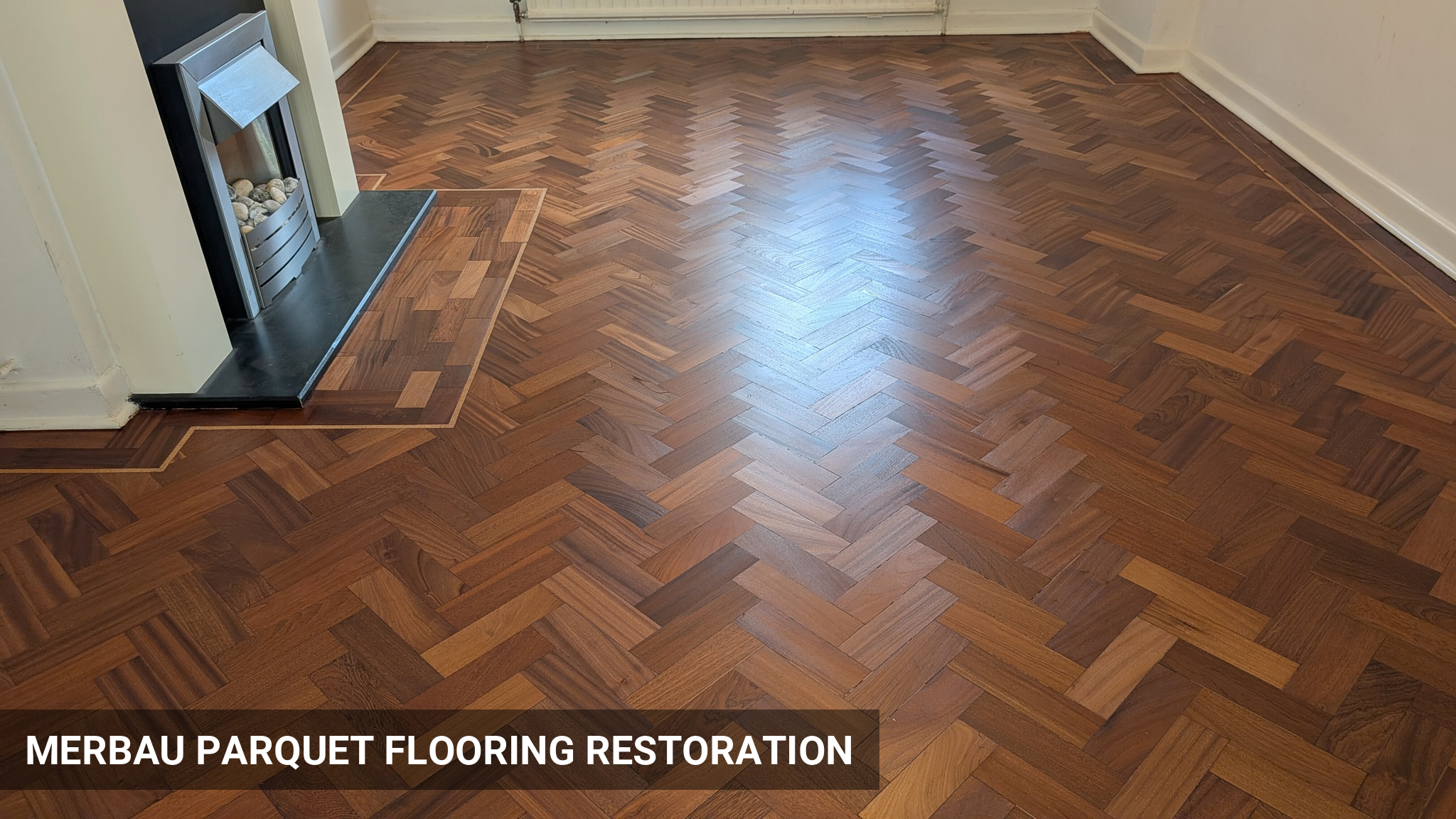 Elegant Merbau Parquet Flooring Restoration in Gerrards Cross