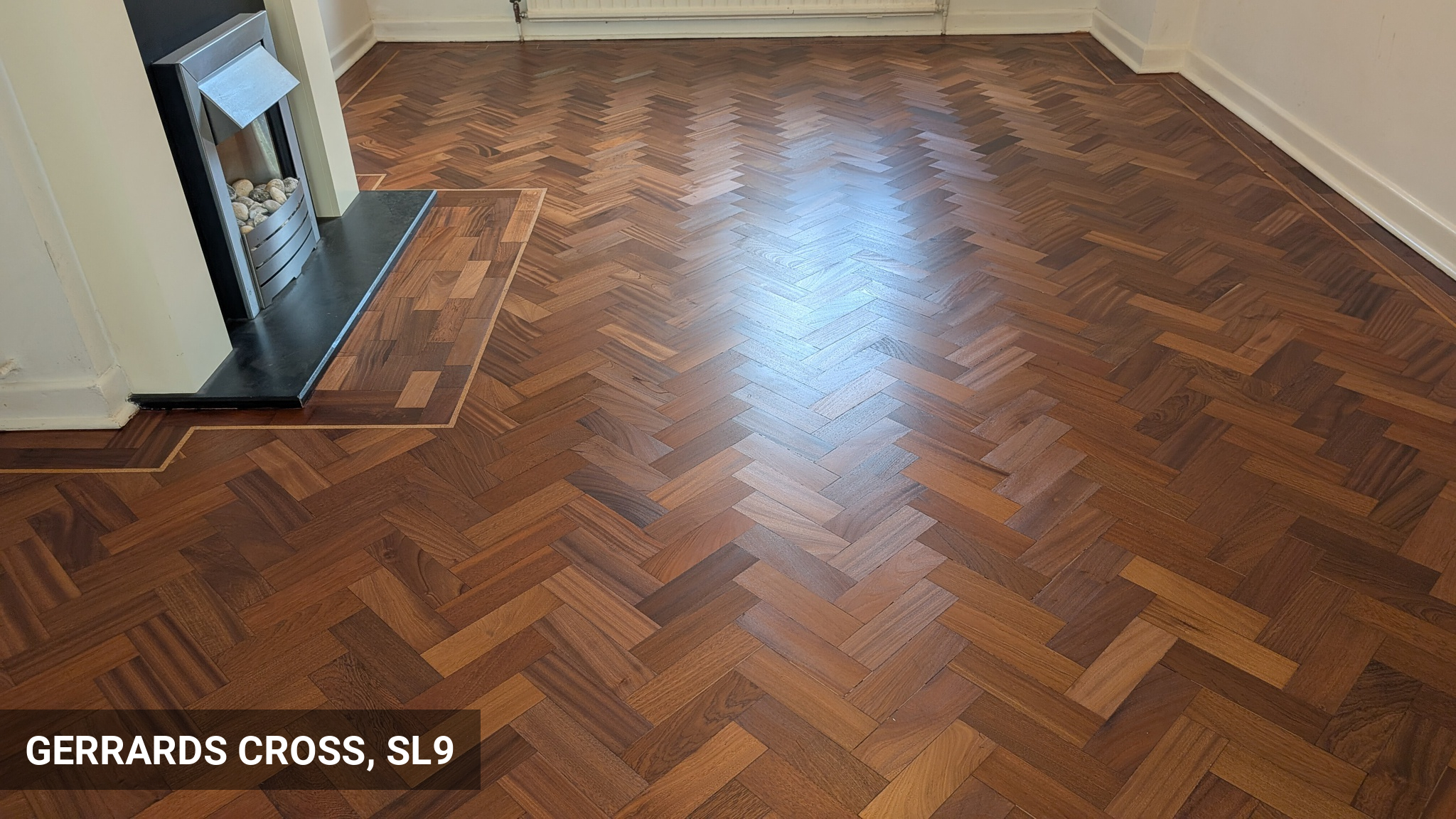 Elegant Merbau Parquet Flooring Restoration in Gerrards Cross, SL9