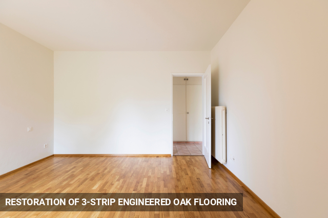 Restoration of 3-Strip Engineered Oak Flooring in Central London, EC1, EC2, EC3, EC4
