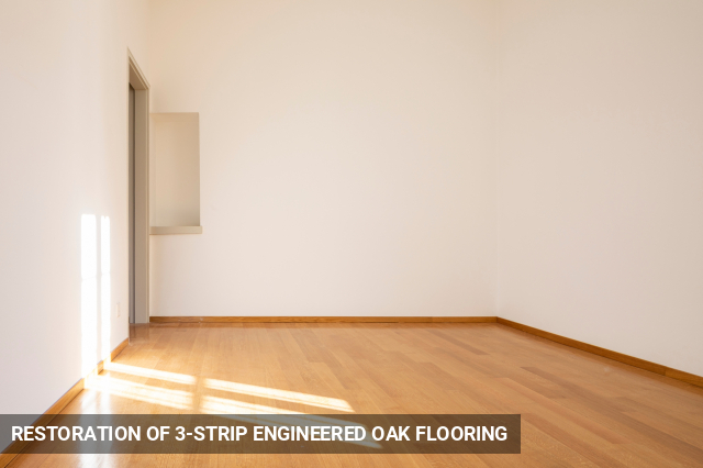 Restoration of 3-Strip Engineered Oak Flooring in Central London, EC1, EC2, EC3, EC4