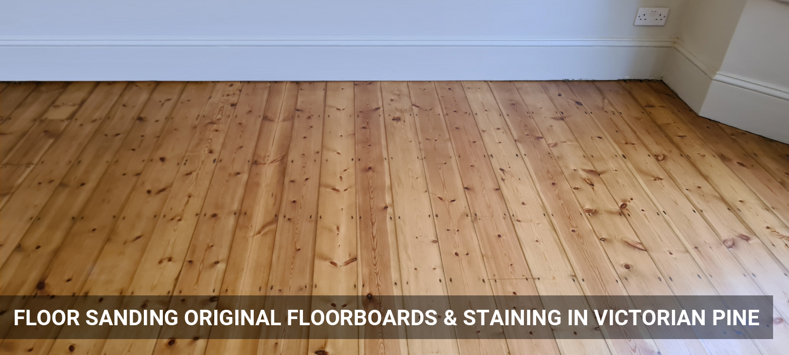 Floor Sanding Original Floorboards & Staining in Victorian Pine in Clapham