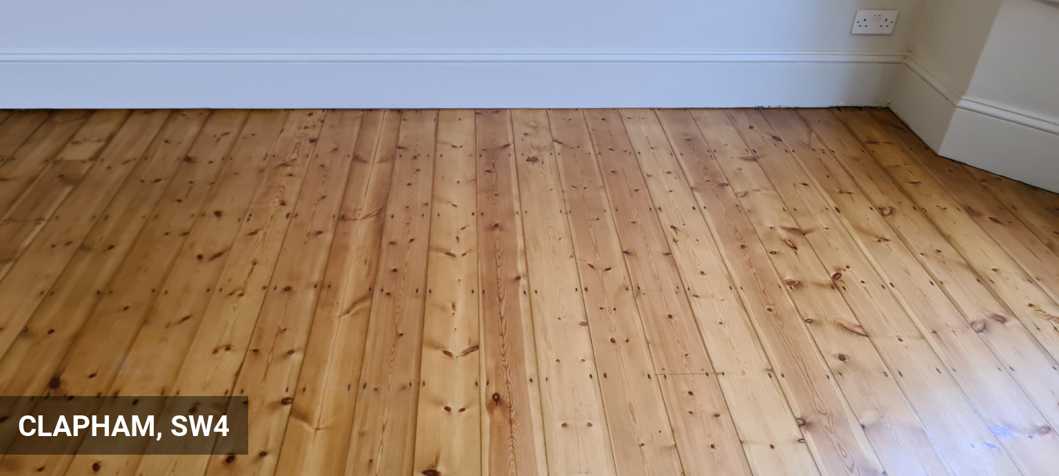 Floor Sanding Original Floorboards & Staining in Victorian Pine in Clapham, SW4