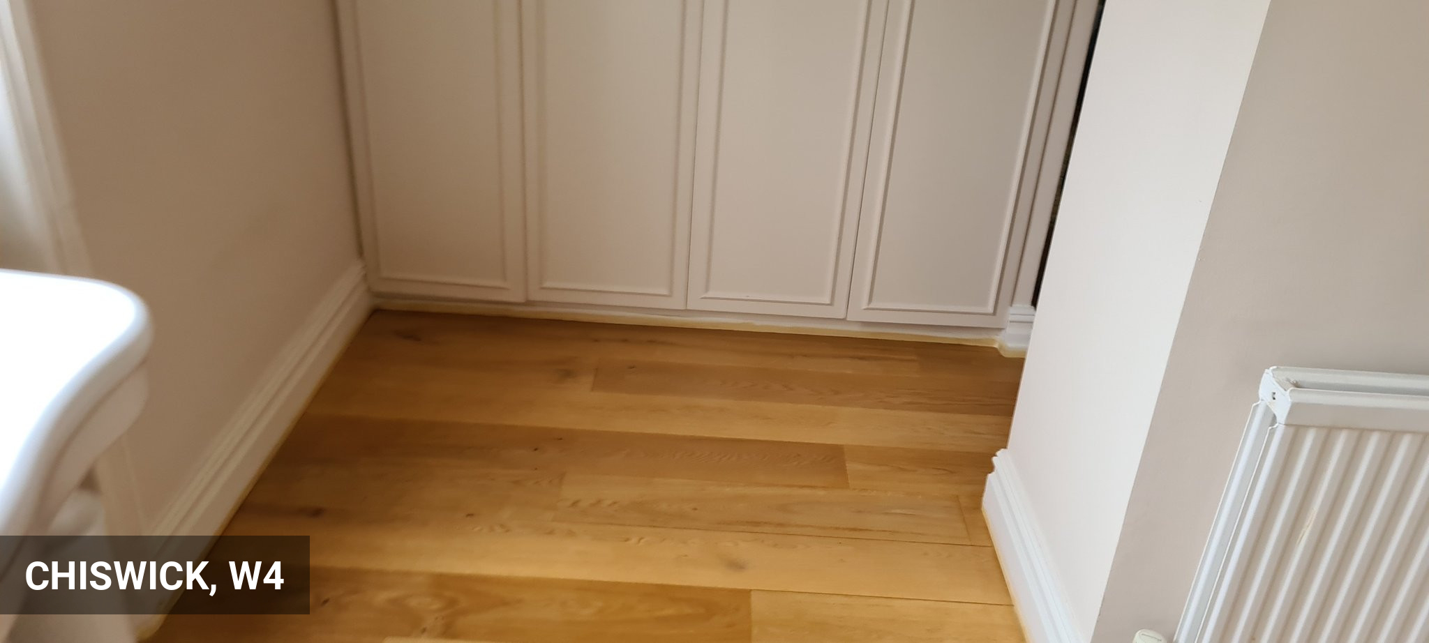 Sanding & Sealing Engineered Oak Flooring in Chiswick