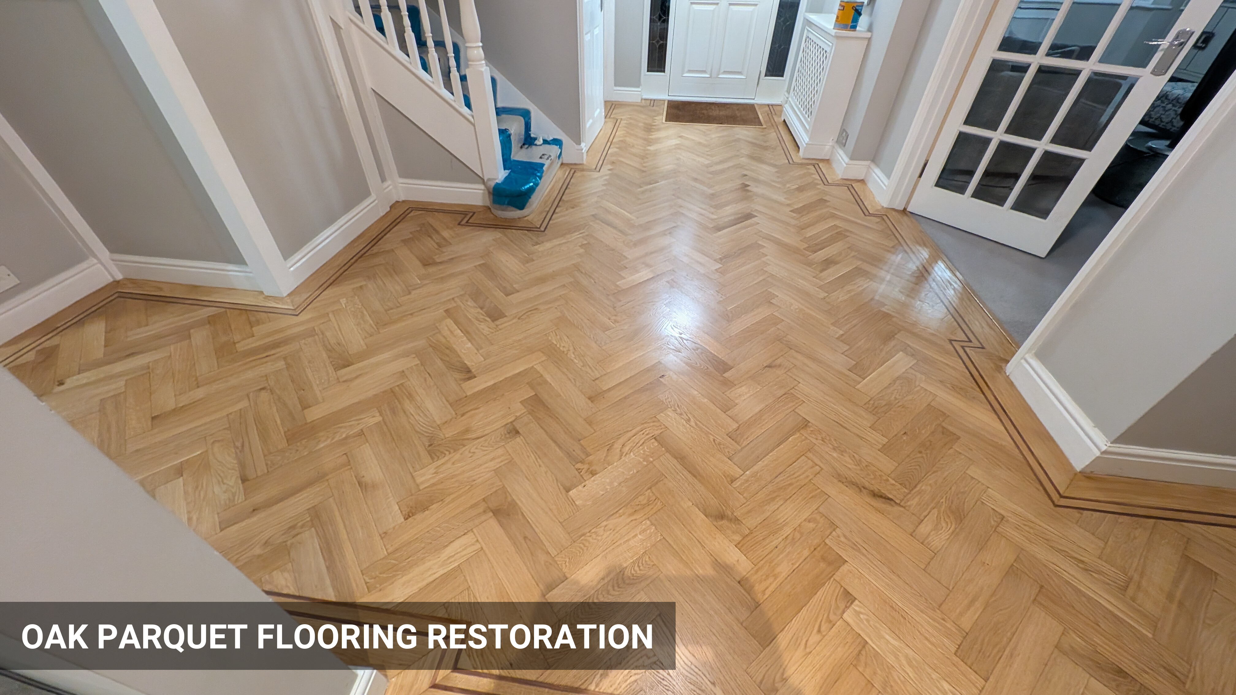 Renovation of Elegant Oak Parquet Flooring with Deco Border in Epping