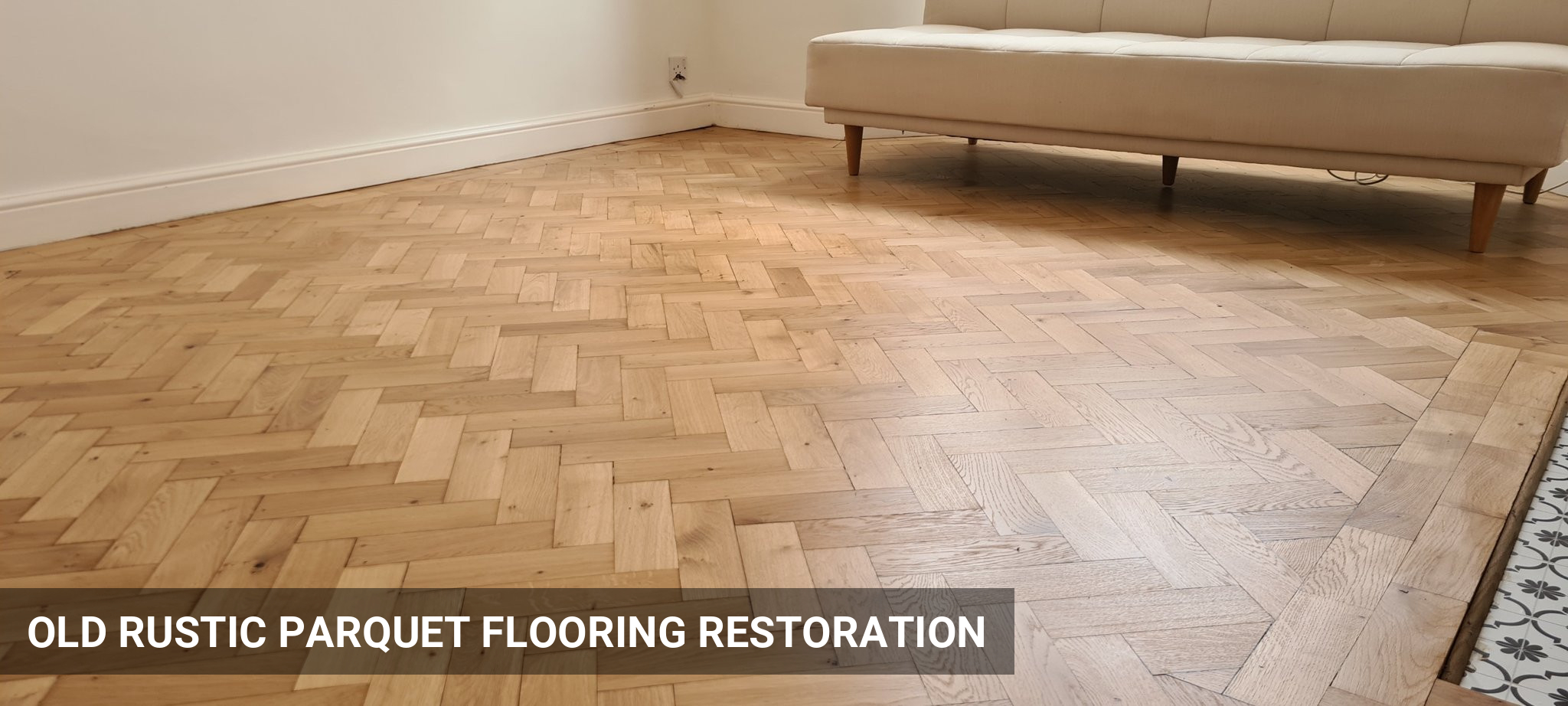 Old Rustic Parquet Flooring Restoration in Wood Green