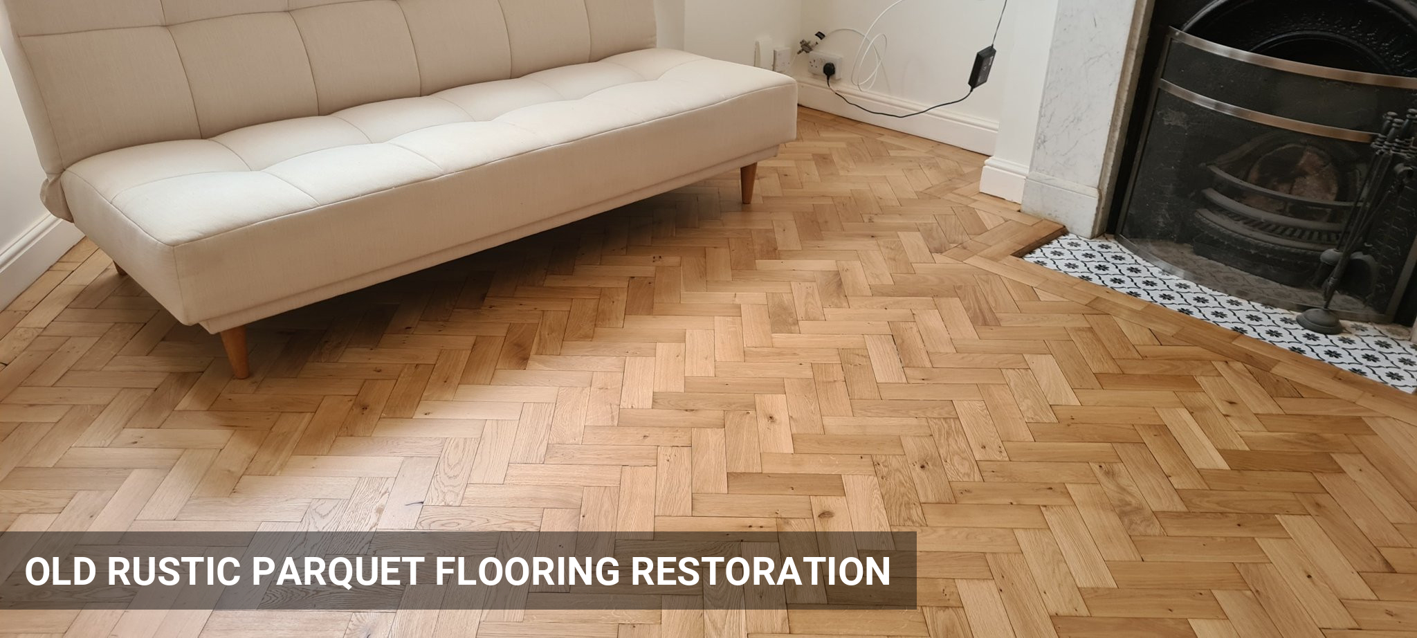 Old Rustic Parquet Flooring Restoration in Wood Green, N22