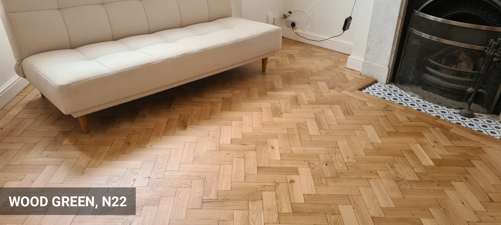 Old Rustic Parquet Flooring Restoration in Wood Green