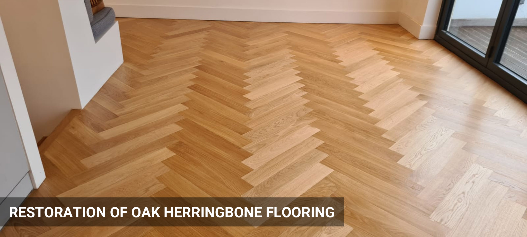 Restoration of Herringbone Oak Parquet Flooring & Oak Stairs in Camden Town
