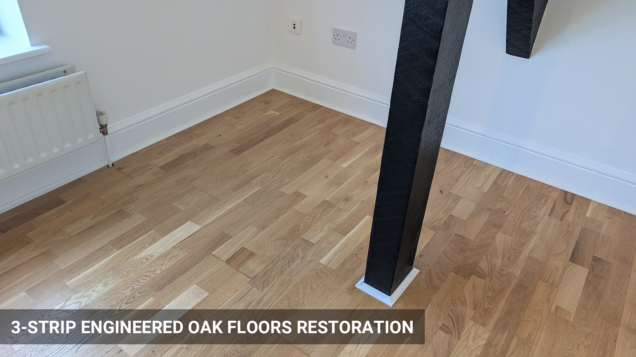 3-Strip Engineered Oak Wood Flooring Restoration in Epsom, KT17