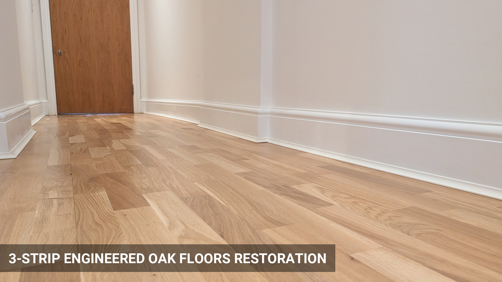 3-Strip Engineered Oak Wood Flooring Restoration in Epsom, KT17