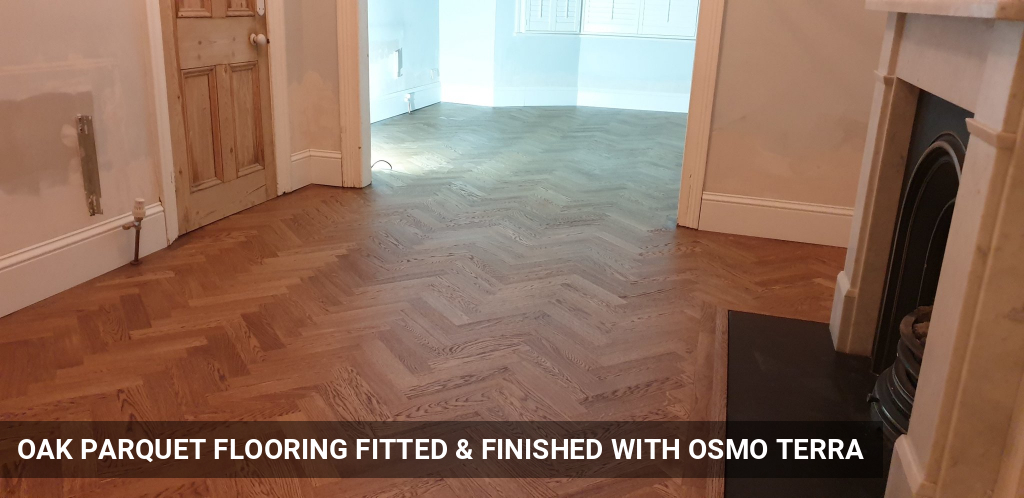 Oak Parquet Flooring Fitted & Finished with Osmo Terra in Highgate