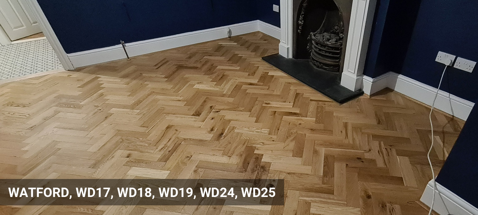 Fitting of Painswick Rustic Engineered Oak Parquet Flooring in Watford