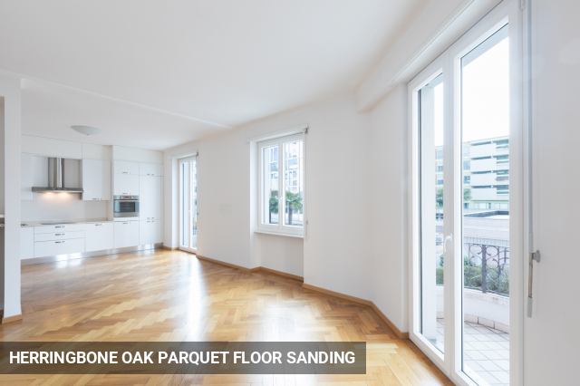 Herringbone Oak Parquet Floor Sanding in Kensington