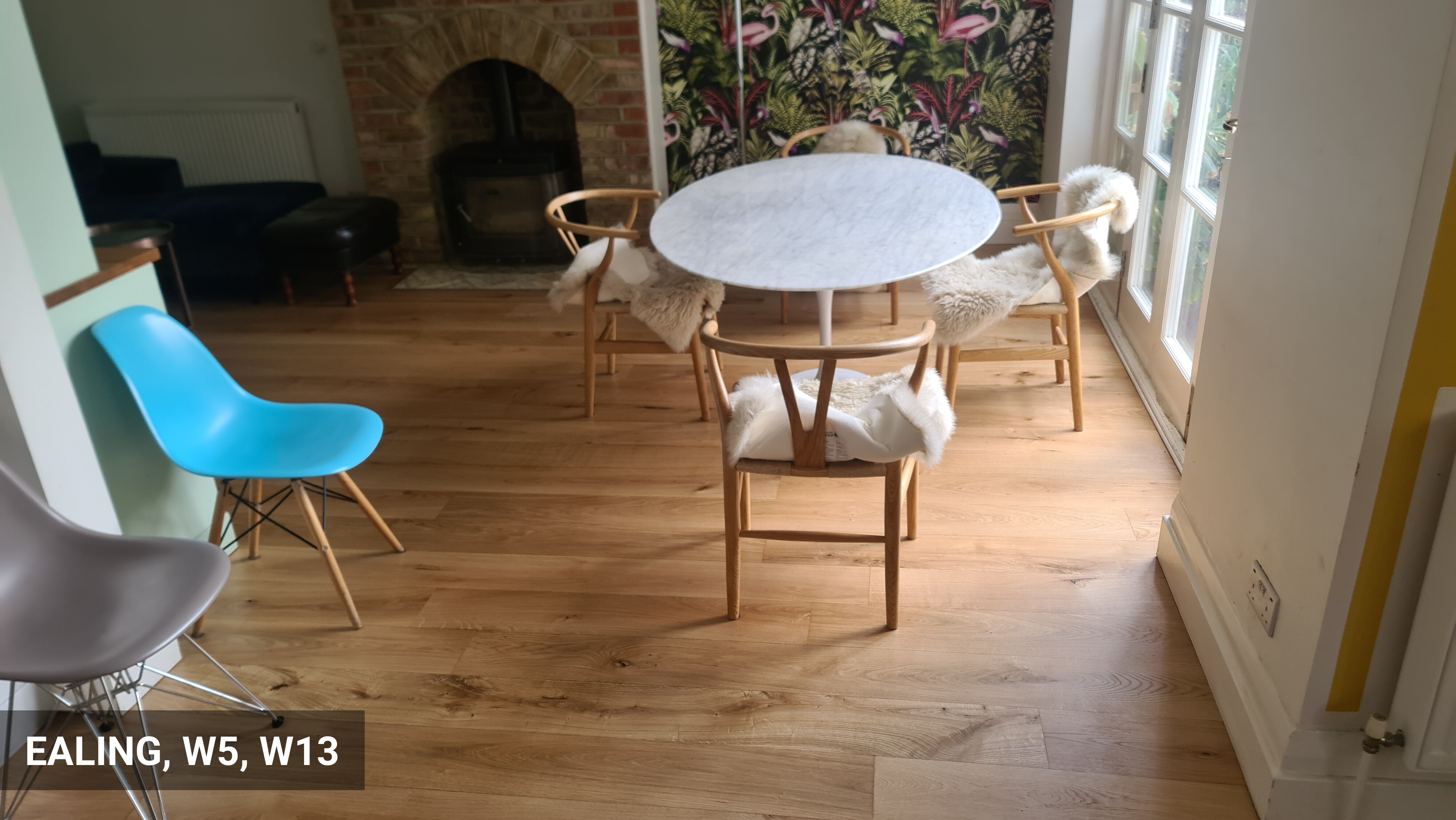 Engineered Oak Wood Flooring Restoration in Ealing