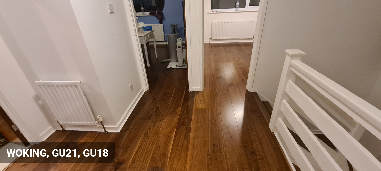 Installation of Timberlay Walnut Engineered Flooring in Woking