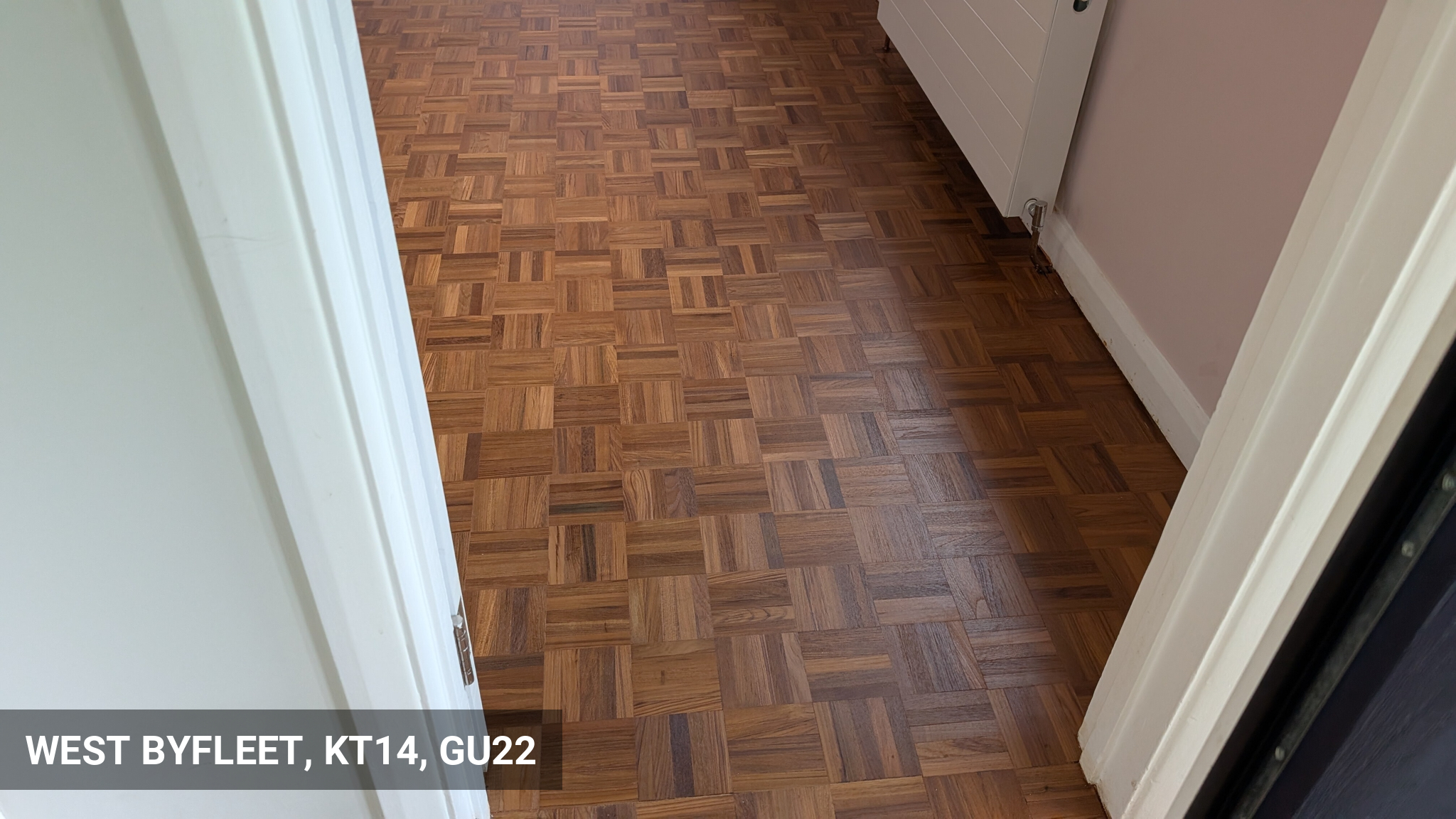 Teak Mosaic Fingers Parquet Flooring Restoration in West Byfleet