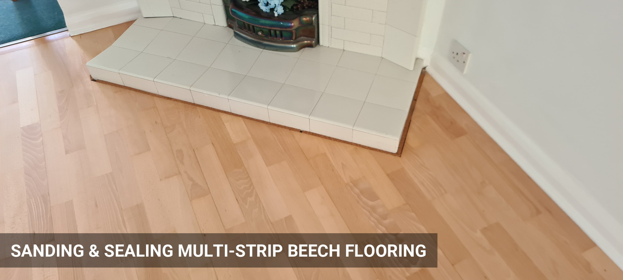 Floor Sanding & Sealing of Multi-Strip Beech Wood Flooring in Shepperton, TW17