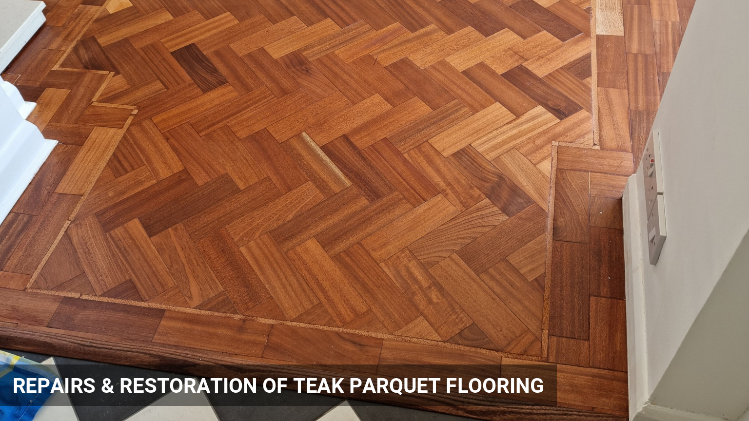 Repairs & Restoration of Teak Parquet Flooring in Sutton