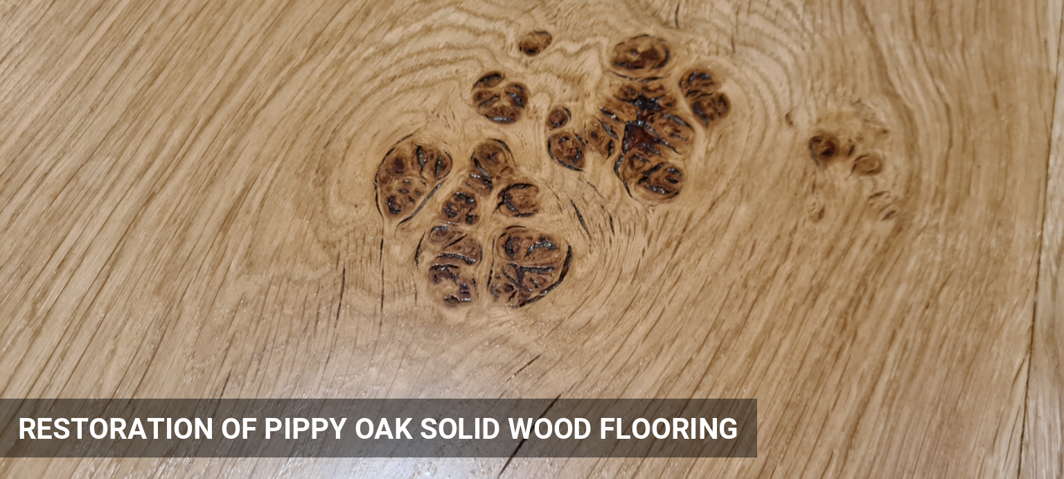 Restoration of Pippy Oak Solid Wood Flooring in Kingston, KT1, KT2