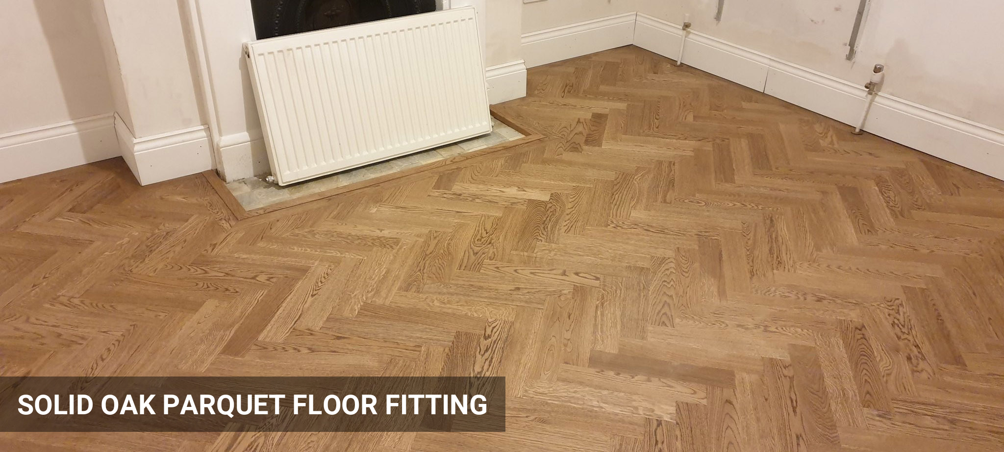 Solid Oak Parquet Floor Fitting Finished with Osmo Terra Hardwax-Oil in Enfield