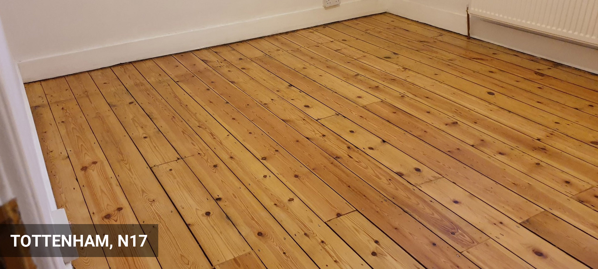 Renovation of Wooden Pine Floorboards in Tottenham