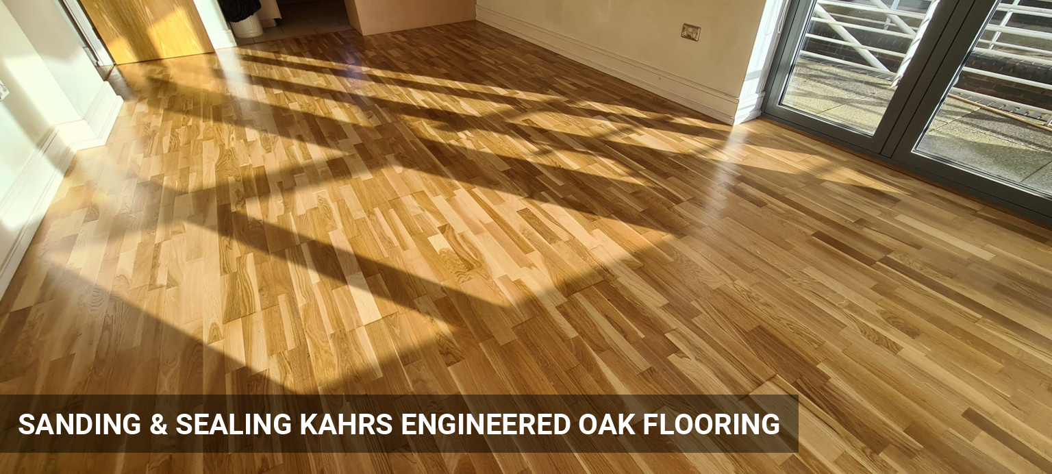 Sanding & Sealing Kahrs Engineered Oak Flooring in Brentford