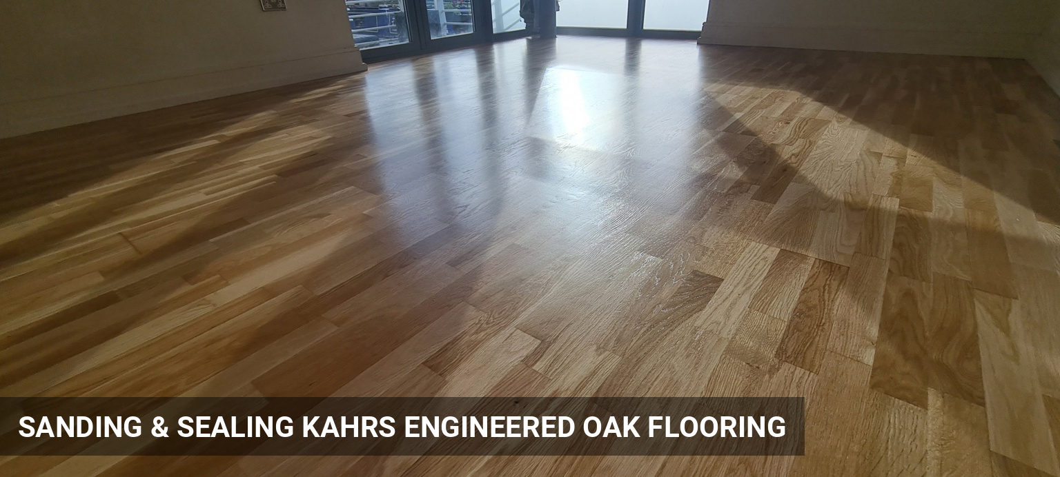 Sanding & Sealing Kahrs Engineered Oak Flooring in Brentford, TW8