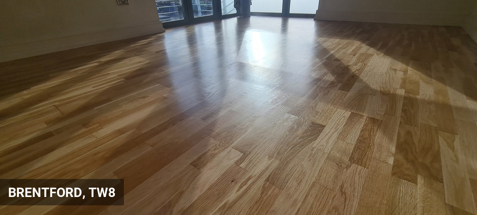 Sanding & Sealing Kahrs Engineered Oak Flooring in Brentford