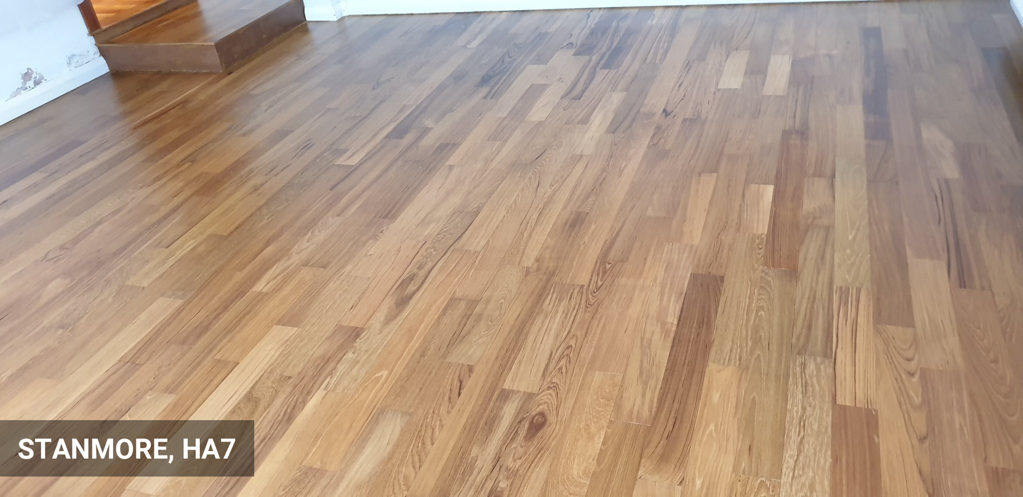 Teak Solid Wood Flooring Restoration in Raw / Invisible Finish in Stanmore