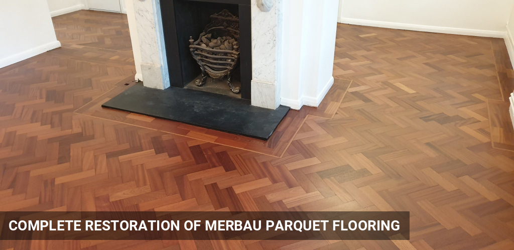 Complete Restoration of Merbau Parquet Flooring in Wimbledon