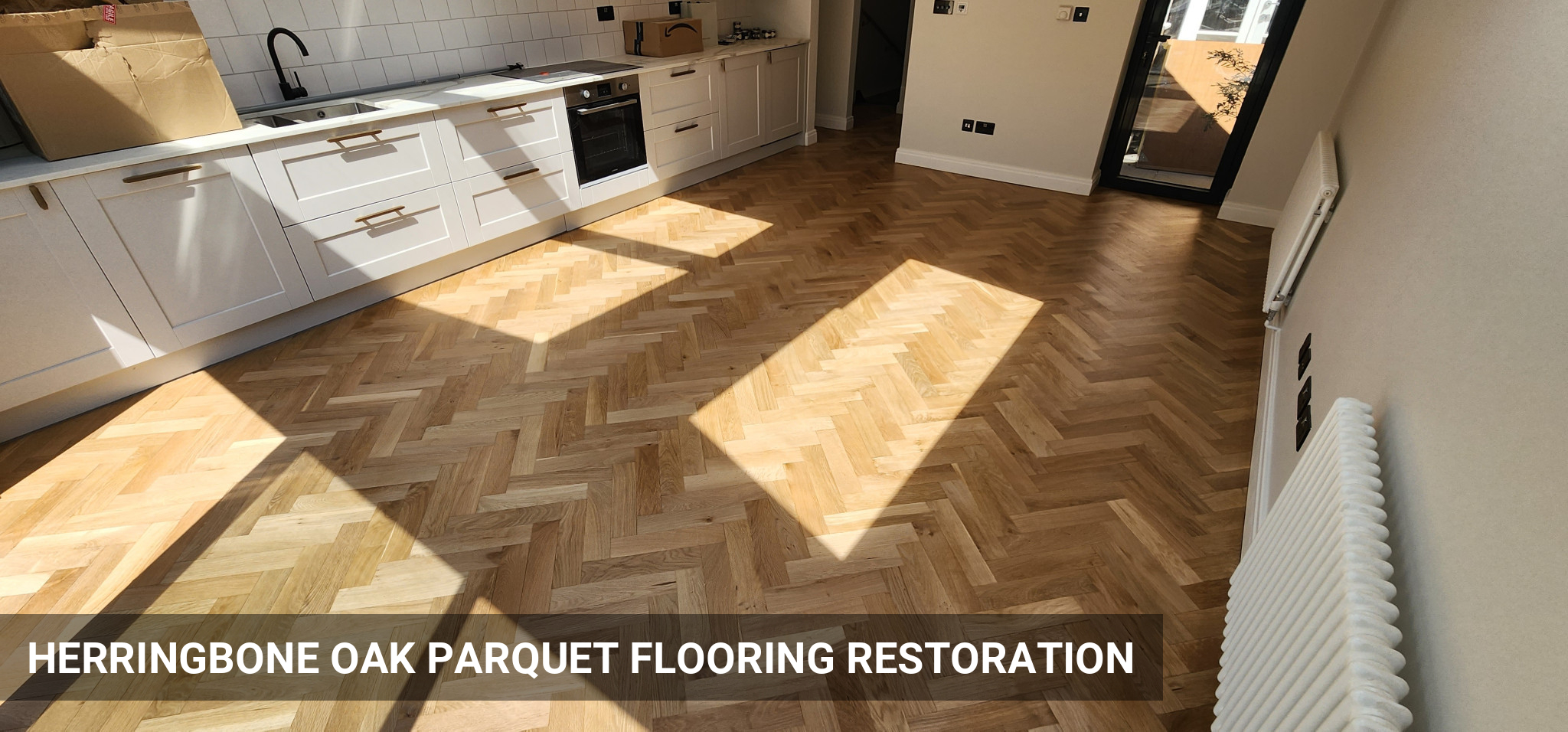 Rustic Herringbone Oak Parquet Flooring Restoration in Fulham, SW16