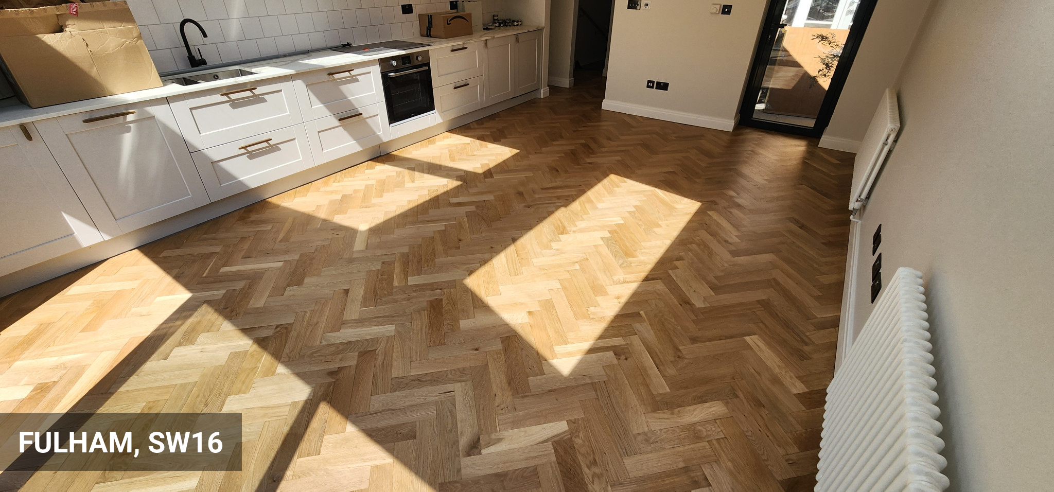 Rustic Herringbone Oak Parquet Flooring Restoration in Fulham, SW16