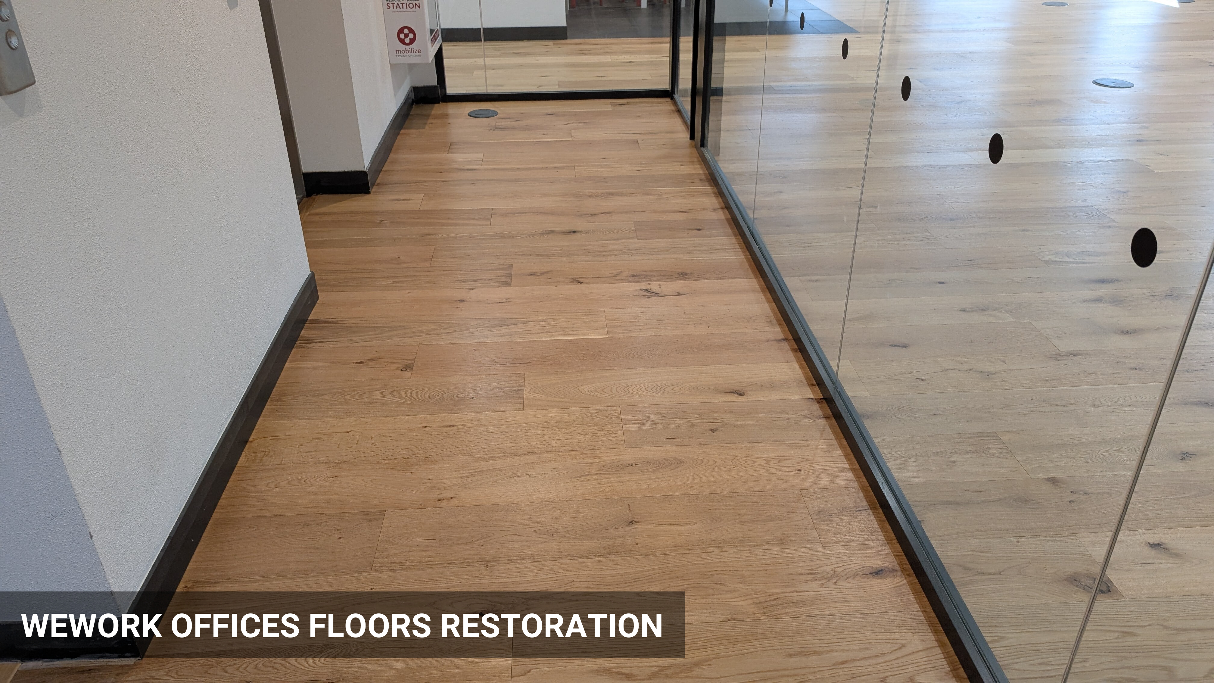 Floor Sanding & Finishing of Office Floors at WeWork, 12 Moorgate in Central London, EC1, EC2, EC3, EC4