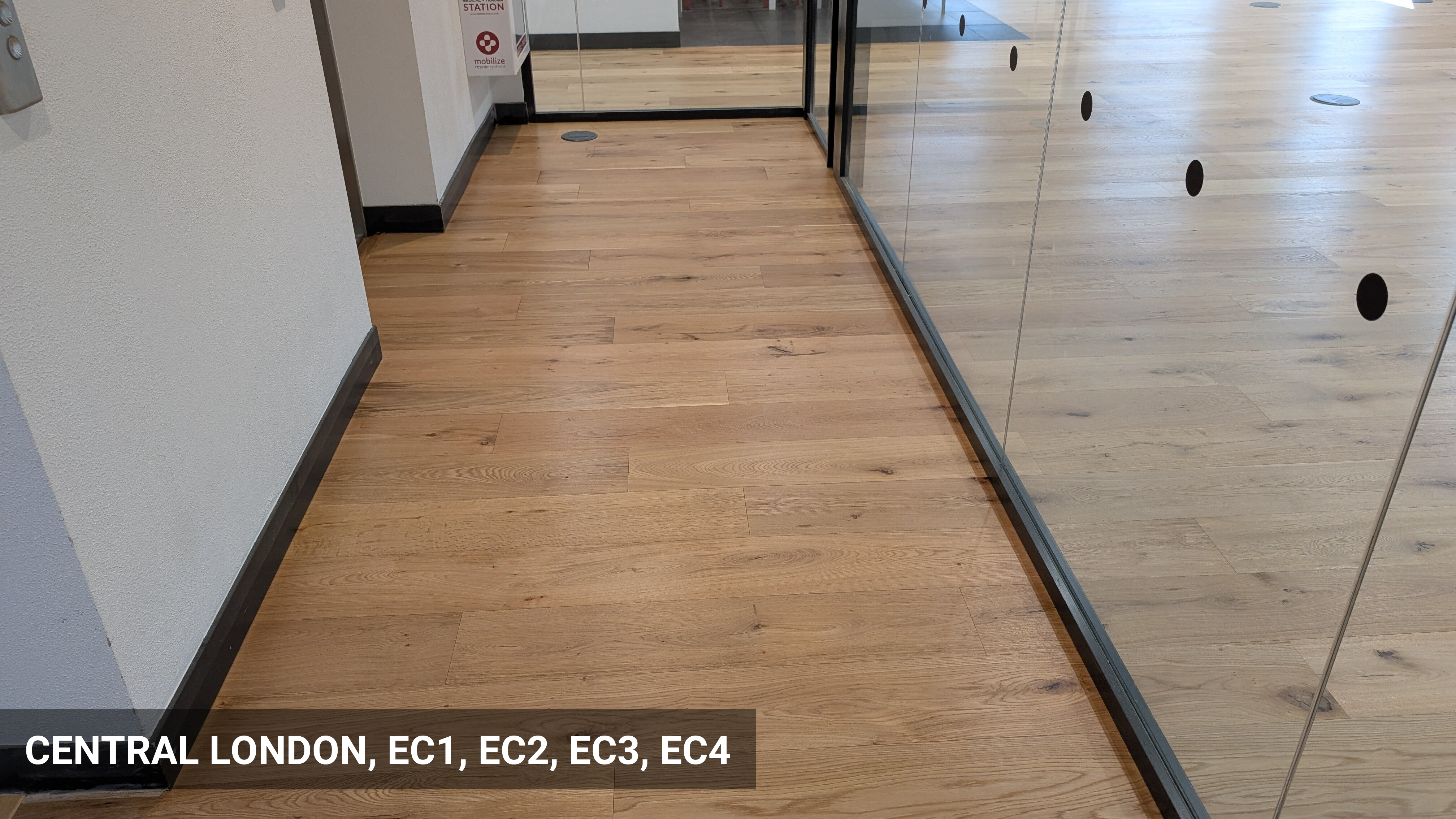 Floor Sanding & Finishing of Office Floors at WeWork, 12 Moorgate in Central London