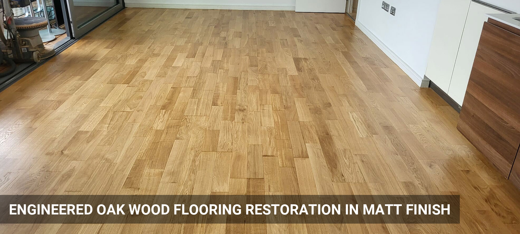 Engineered Oak Wood Flooring Restoration in Matt Finish in Wandsworth
