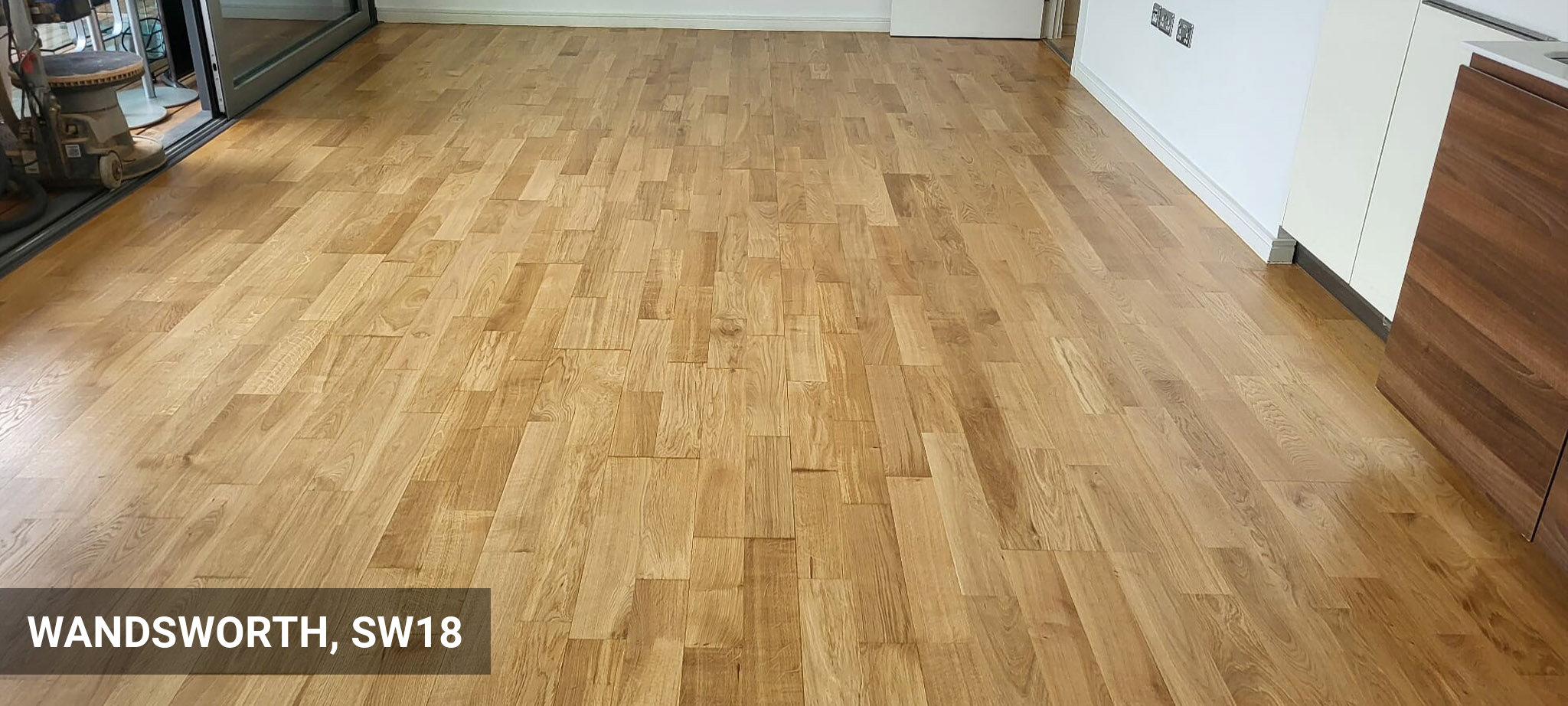 Engineered Oak Wood Flooring Restoration in Matt Finish in Wandsworth, SW18