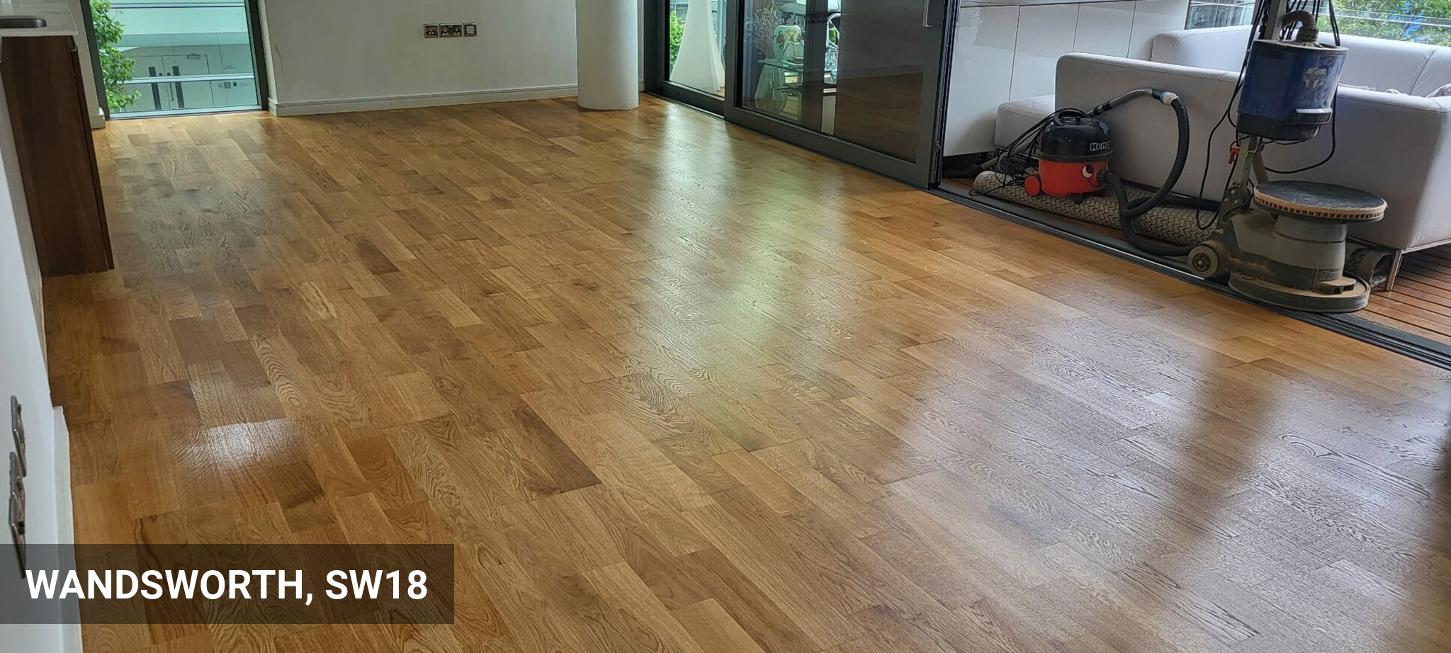 Engineered Oak Wood Flooring Restoration in Matt Finish in Wandsworth