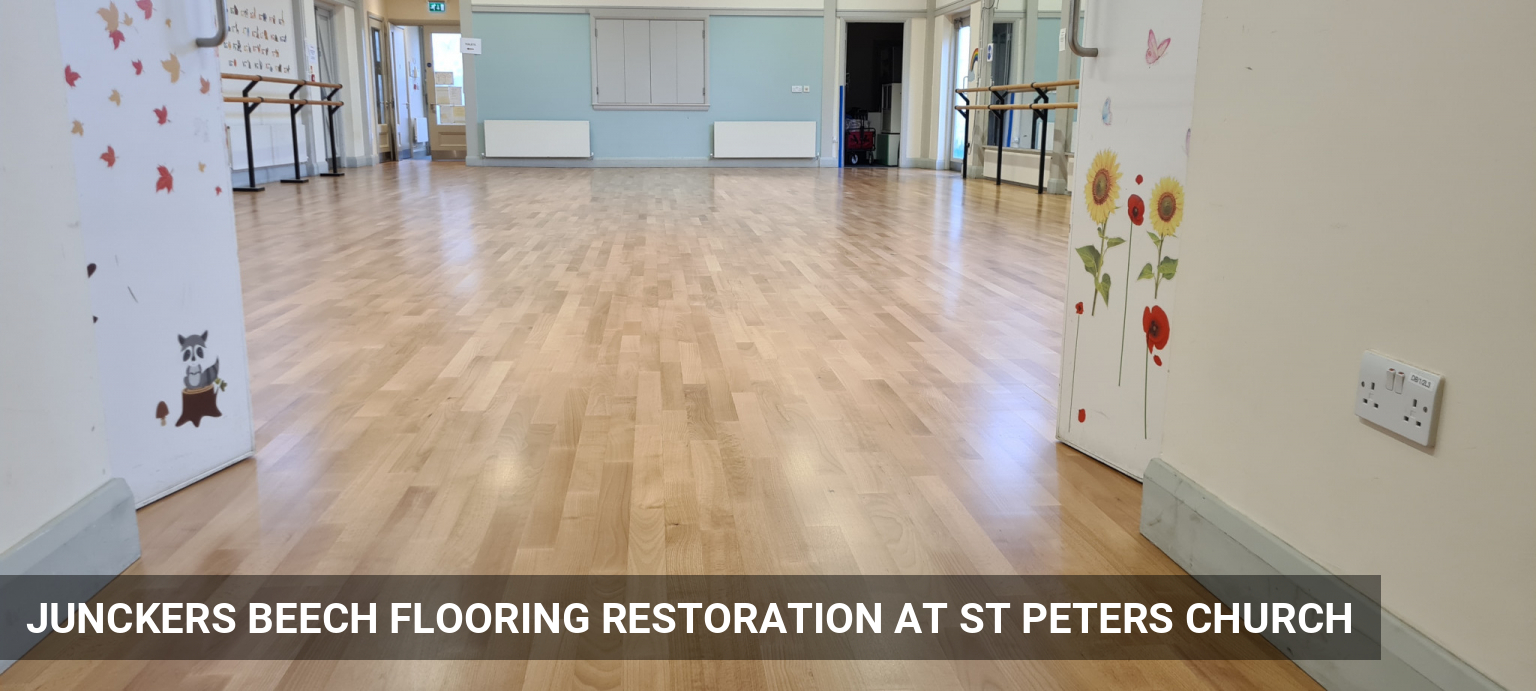 Junckers Beech Flooring Restoration at St Peters Church in Chiswick