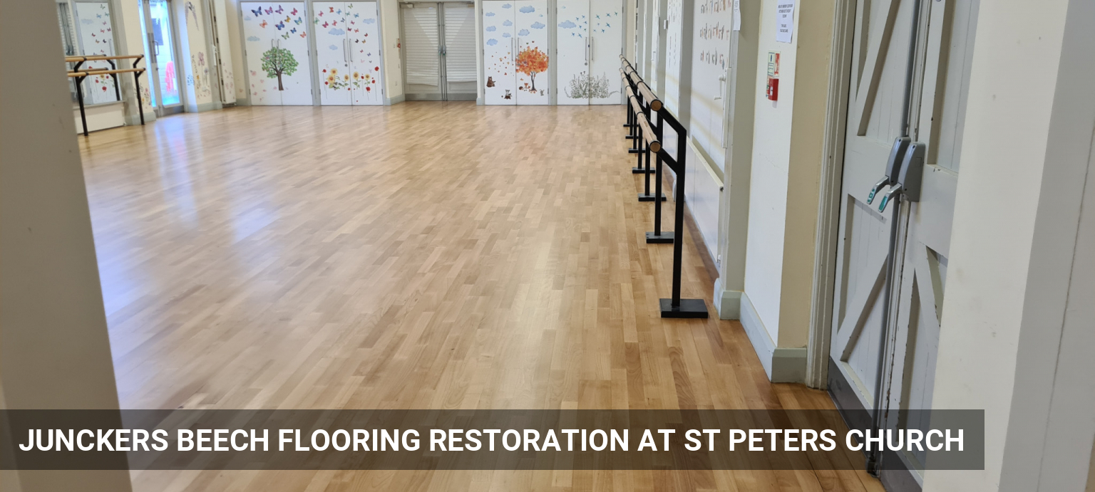 Junckers Beech Flooring Restoration at St Peters Church in Chiswick, W4