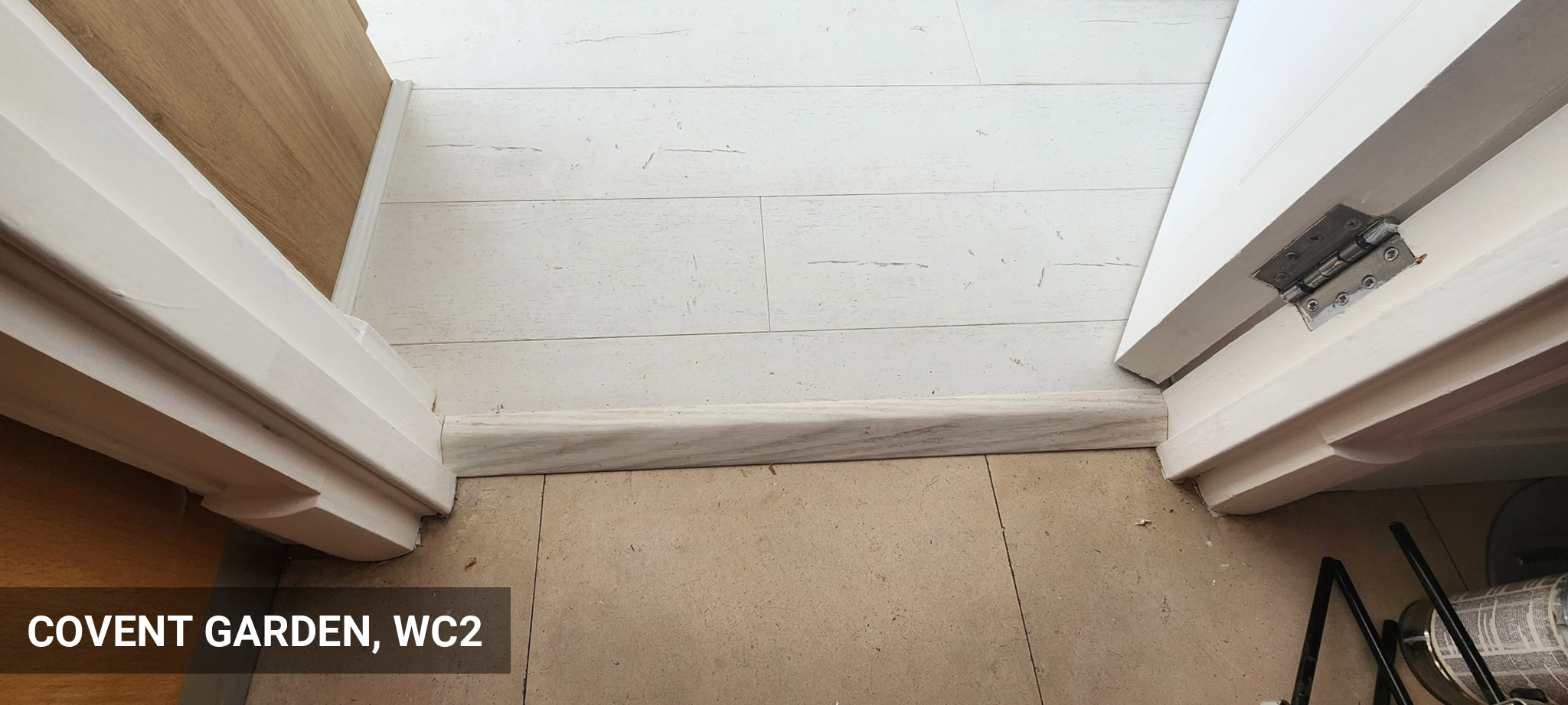 QuickStep Capture Painted Oak White Laminate Flooring Installation in Covent Garden