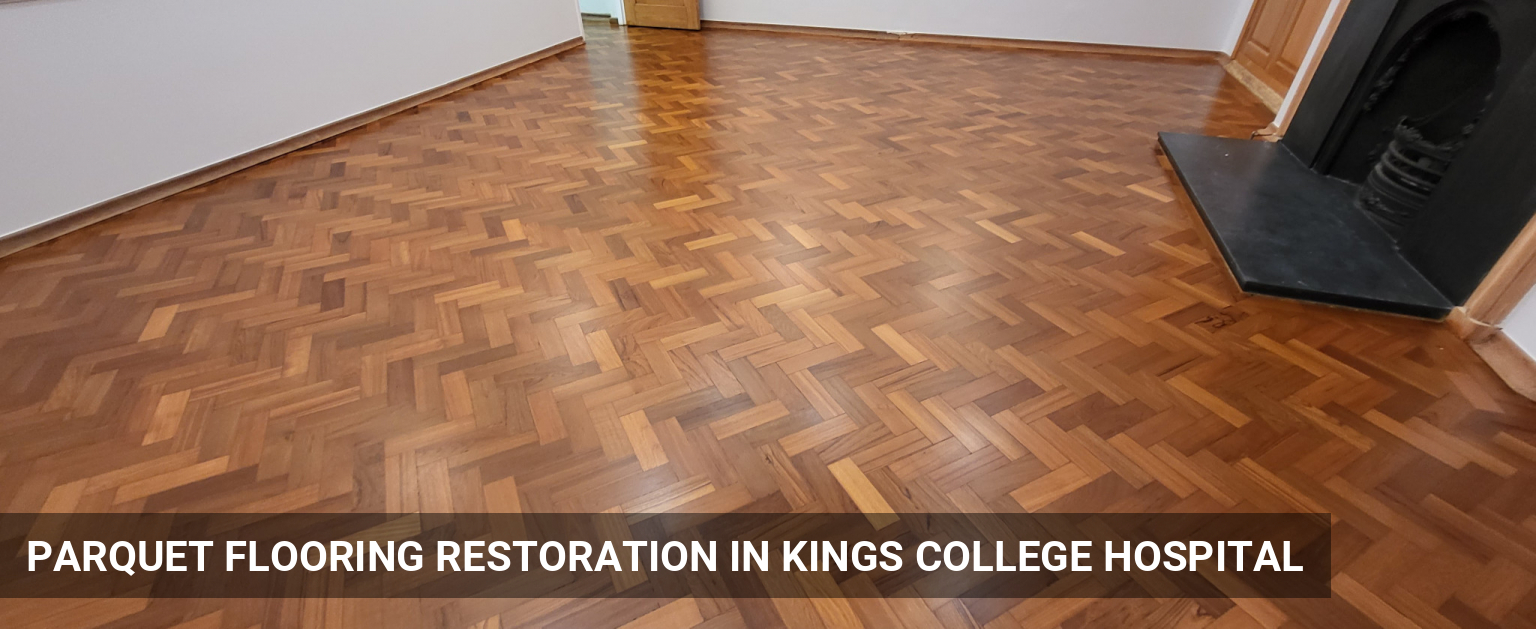 Teak Parquet Flooring Restoration in Kings College Hospital, London in Camberwell