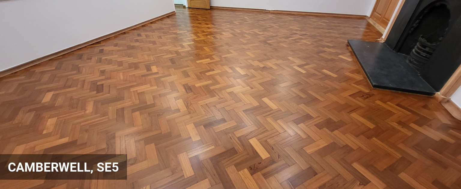 Teak Parquet Flooring Restoration in Kings College Hospital, London in Camberwell, SE5