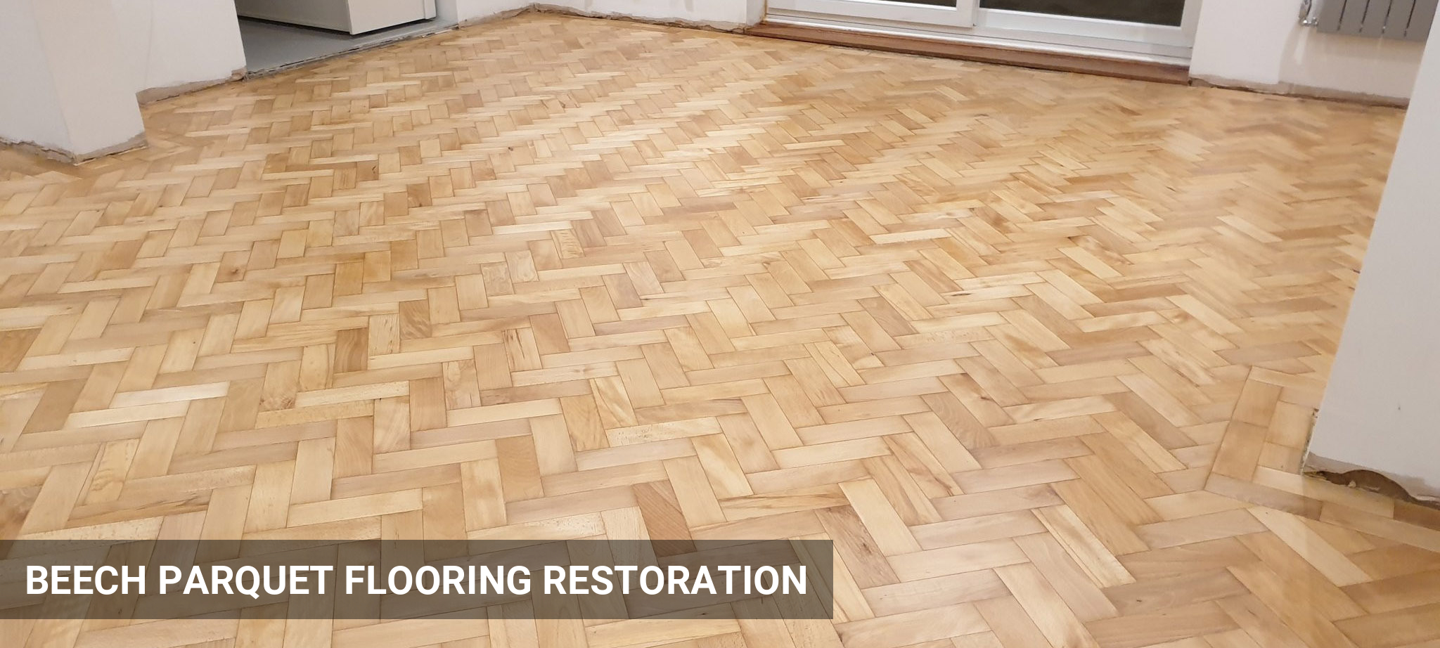 Beech Parquet Flooring Restoration with Gap Filling in Potters Bar