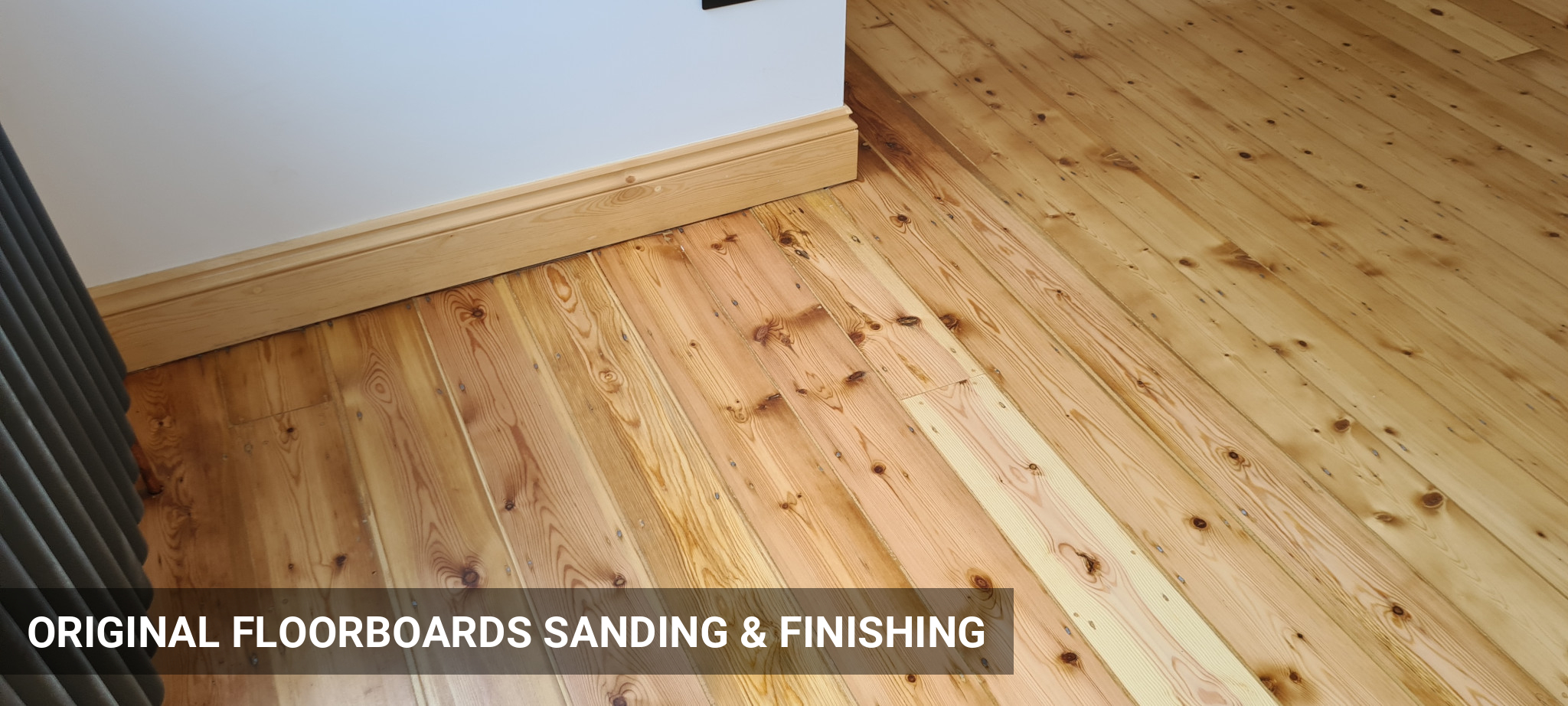 Sanding & Finishing a Mix of Original Floorboards & Oak Flooring in Cockfosters, EC1